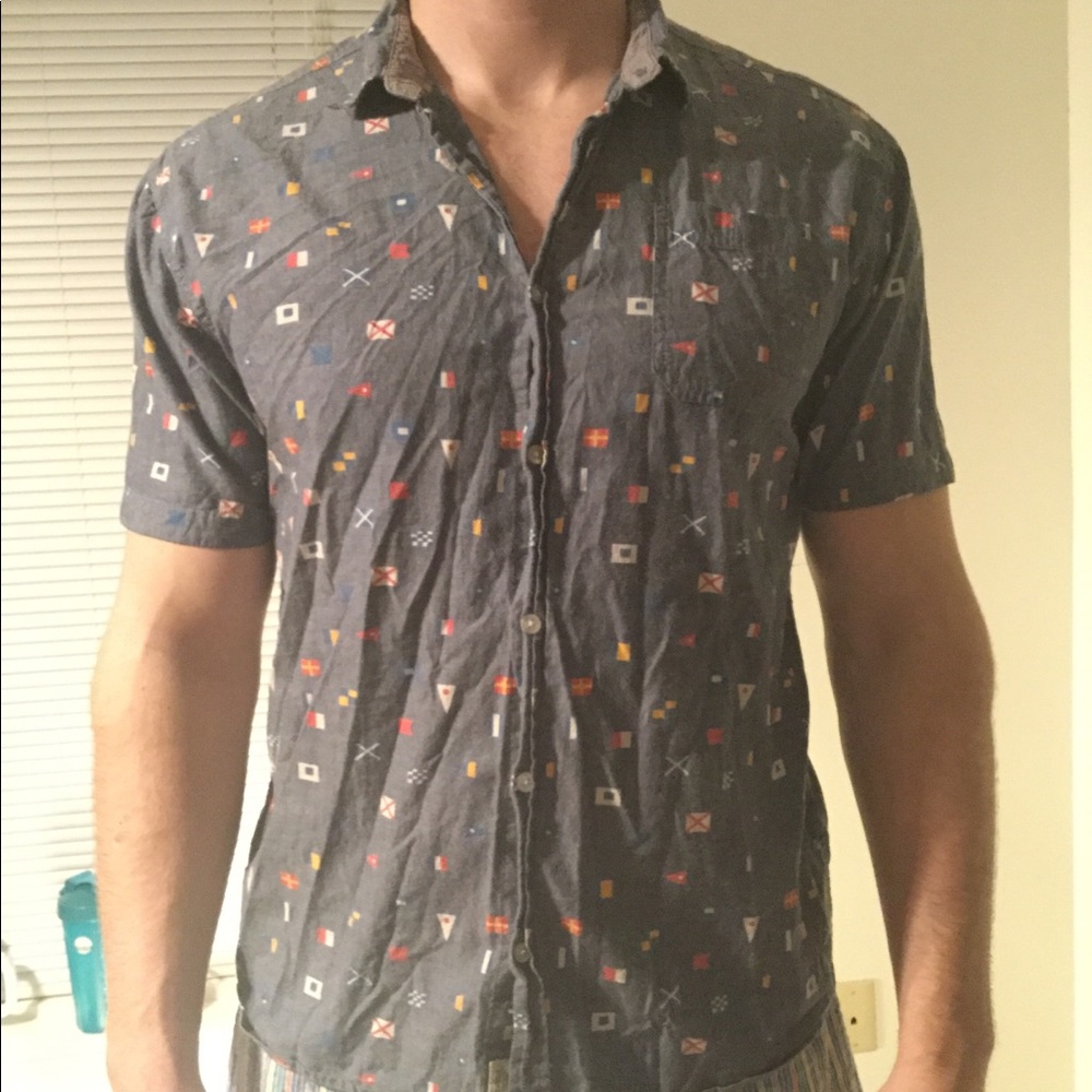 World flags casual button down